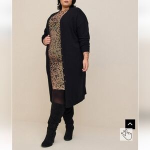 🆕️🖤 4X BLACK LONGLINE CARDIGAN - BUTTON FRONT SWEATER 🖤